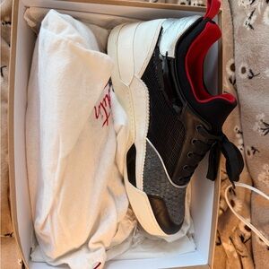 Christian Louboutin Black, Gray, and Red Kids Sneakers